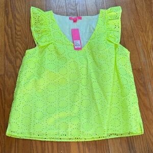 Lilly Pulitzer Neon Yellow Eyelet Top